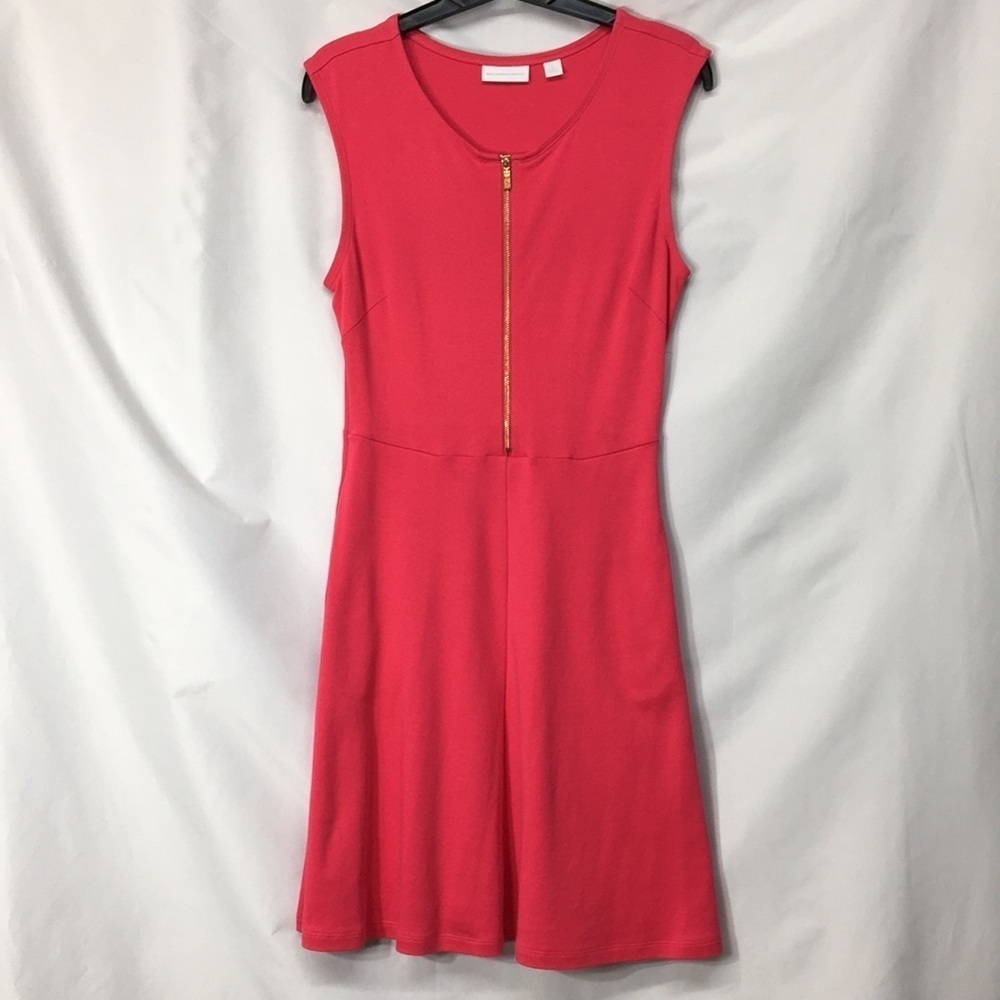 New York & Co Women’s Pink Sleeveless Dress With Gold Zipper Size XS Like-NEW